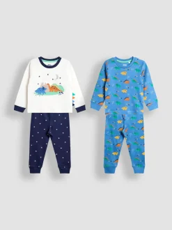 Bleu imprimé dinosaure - Lot de 2 pyjamas JoJo Maman Bébé Mix And Match
