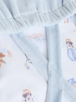 Bleu imprimé éléphant - Ensemble salopette et body en velours bébé (0mois-3ans)