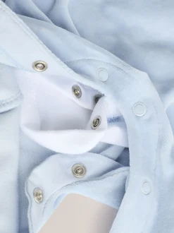 Bleu imprimé éléphant - Ensemble salopette et body en velours bébé (0mois-3ans)