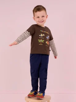 Bleu indigo & Bleu marine - LotJojo Maman Bébé Cargos % Cotton Survêtement 100 2