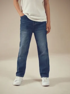 Bleu indigo - Jeans extensibles à taille élastique (3-16ans)
