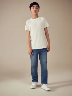 Bleu indigo - Jeans extensibles à taille élastique (3-16ans)
