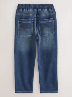 Bleu indigo - Jeans extensibles à taille élastique (3-16ans)