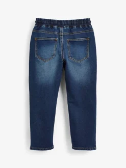 Bleu indigo - Jeans extensibles à taille élastique (3-16ans)