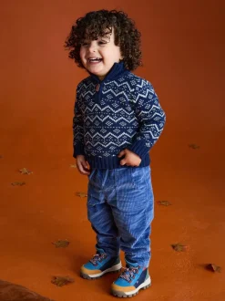 Bleu indigo - Pantalon JoJo Maman Bébé en velours côtelé à enfiler