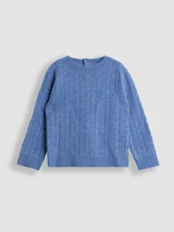 Bleu indigo - Pull JoJo Maman Bébé classique en maille torsadée