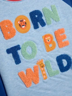 Bleu indigo Born To Be Wild - Haut JoJo Maman Bébé à motif appliqué