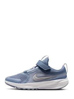 Bleu indigo et argent - Nike Junior Star Tapis de couloir 5 Trainers