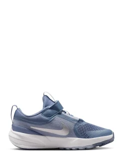 Bleu indigo et argent - Nike Junior Star Tapis de couloir 5 Trainers