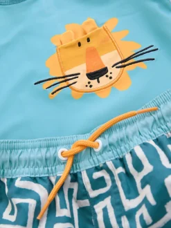 Bleu lion - Ensemble gilet anti-éclaboussures et short (3mths-7yrs)