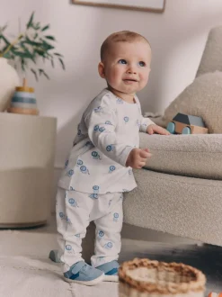 Bleu lion - Ensemble haut et legging bébé (0mois-2ans)