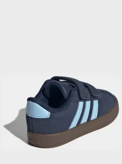 Bleu marine - adidas Vl Cour 3.0 Baskets bébé à crochets et boucles