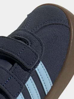 Bleu marine - adidas Vl Cour 3.0 Baskets bébé à crochets et boucles