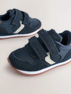 Bleu marine - Baskets à deux lanières à fermeture tactile