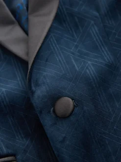 Bleu marine - Blazer en velours texturé (3-16ans)