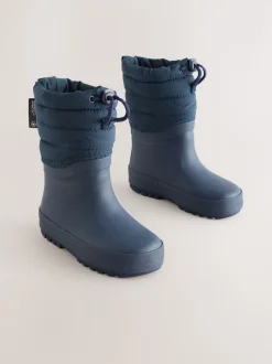 Bleu marine - Bottes de pluie à poignets matelassés