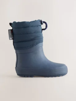 Bleu marine - Bottes de pluie à poignets matelassés