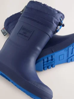 Bleu marine - Bottes en caoutchouc fourrées