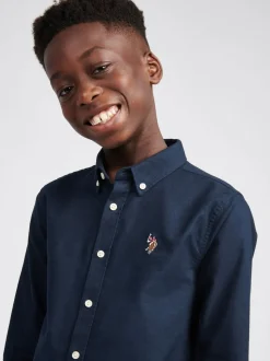 Bleu marine - Chemise Oxford U.S. Polo Assn Garçons
