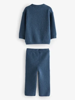 Bleu marine - Ensemble tricoté NYC Varsity Pull et Joggers (3mths-7yrs)