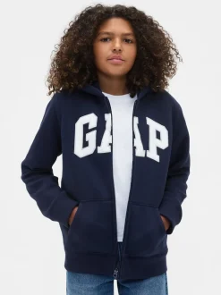 Bleu marine - Gap Logo Sherpa-Lined Zip Hoodie (4-13yrs)