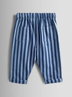 Bleu marine - Lot de 2pantalons de jogging JoJo Maman Bébé à rayures et unis