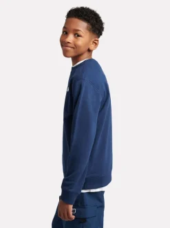 Bleu marine - New Balance Kids Français Terry Petit logo Col rond 100% Cotton Chandail