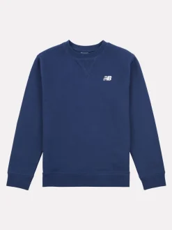 Bleu marine - New Balance Kids Français Terry Petit logo Col rond 100% Cotton Chandail