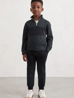 Bleu marine - Pantalon de jogging Reiss Premier Premium Interlock à cordon