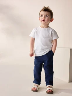 Bleu marine - Pantalon en lin Blend à enfiler (3mois-7ans)