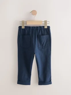 Bleu marine - Pantalon en lin Blend à enfiler (3mois-7ans)