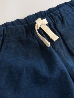 Bleu marine - Pantalon en lin Blend à enfiler (3mois-7ans)