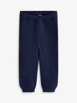 Bleu marine - Pantalon Gap en maille de coton doux à enfiler (0-24mois)