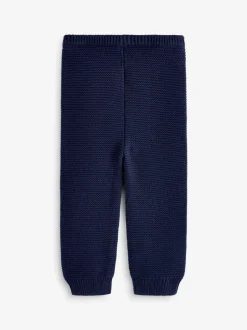 Bleu marine - Pantalon Gap en maille de coton doux à enfiler (0-24mois)