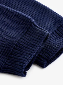 Bleu marine - Pantalon Gap en maille de coton doux à enfiler (0-24mois)