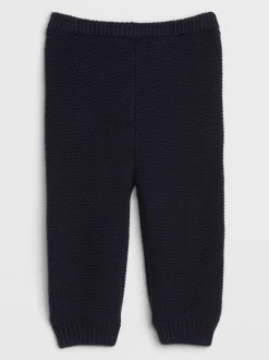 Bleu marine - Pantalon Gap en maille de coton doux à enfiler (0-24mois)
