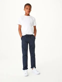 Bleu marine - Pantalon Pull-On à Taille Côtelée (3-16ans)