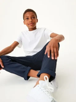 Bleu marine - Pantalon Pull-On à Taille Côtelée (3-16ans)