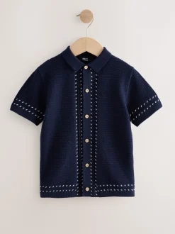 Bleu marine - Polo en maille (3-16ans)