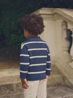 Bleu marine - Polo Rayure à manches longues (3mths-7yrs)