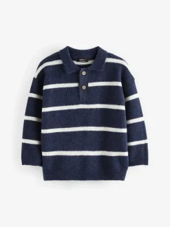 Bleu marine - Polo Rayure à manches longues (3mths-7yrs)
