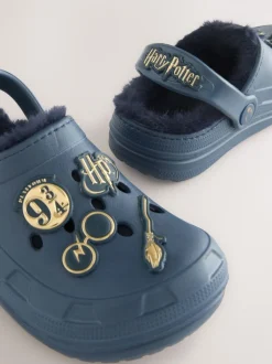 Bleu marine - Sabots chaussons doublés chauds Harry Potter