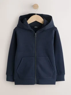 Bleu marine - Sweat à capuche zippé (3-16ans)