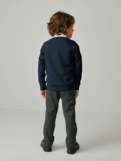 Bleu marine - Sweat Clarks unisexe à col ras du cou pour l’école