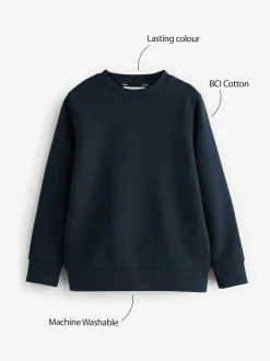 Bleu marine - Sweat Clarks unisexe à col ras du cou pour l’école