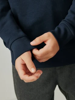 Bleu marine - Sweat Clarks unisexe à col ras du cou pour l’école