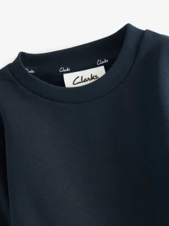 Bleu marine - Sweat Clarks unisexe à col ras du cou pour l’école