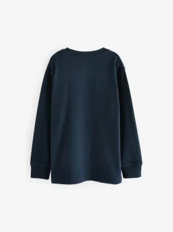 Bleu marine - T-shirt confortable à manches longues (3-16 ans)