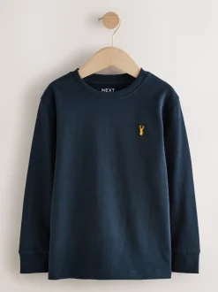 Bleu marine - T-shirt confortable à manches longues (3-16 ans)