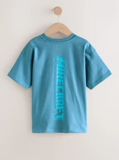 Bleu marine - T-shirt Minecraft à sequins (3-16ans)